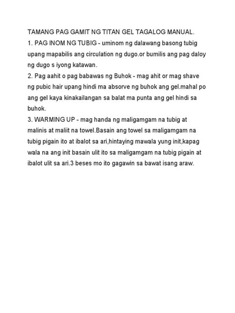 titan gel how to use tagalog|TAMANG PAGGAMIT NG TITAN GEL AT SEKRETO SA PAG .